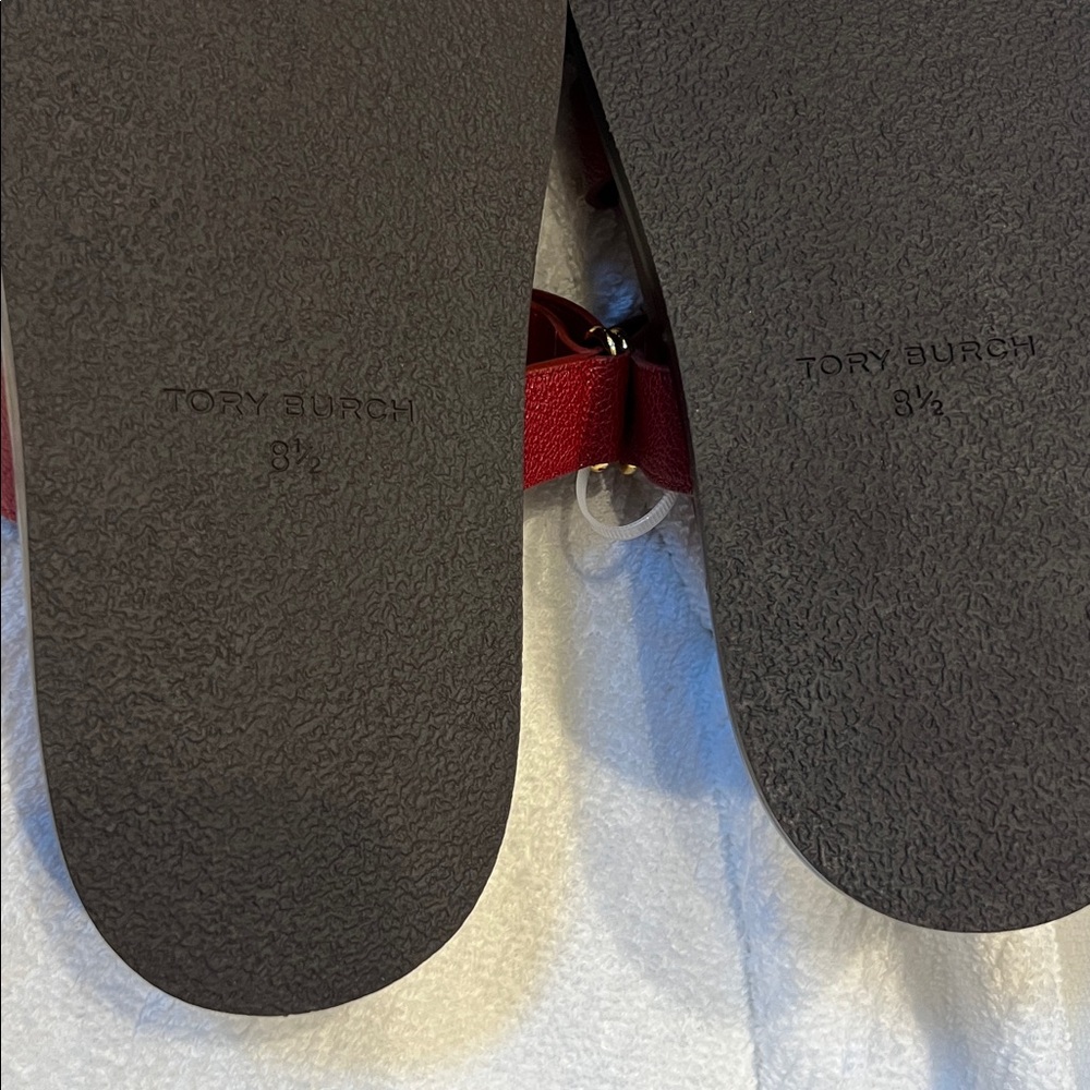 Women's Red Leather Slide Sandals size 8.5 - Picture 9 of 13